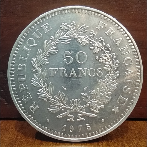 Antigua Moneda De Plata 50 Francos Francia 1975 Km# 941.1