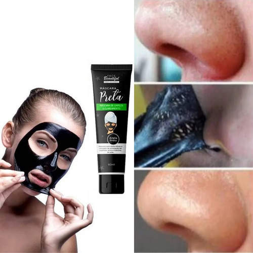 Imagem 2 de 3 de Mascara De Limpeza E Clareamento Preta Face Beautiful