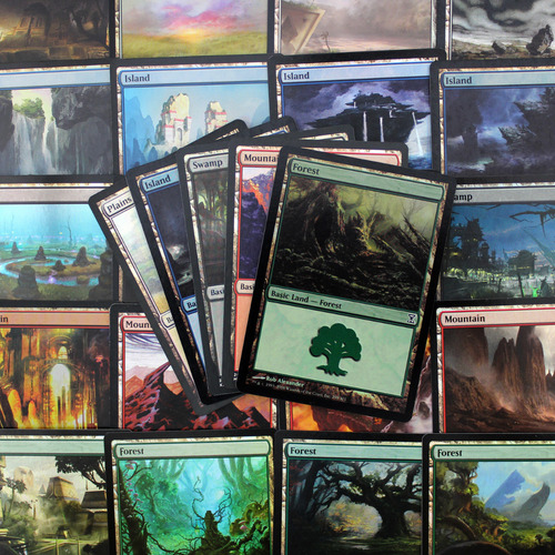 Lote 100 Terrenos Básicos Magic The Gathering - 20 De Cada