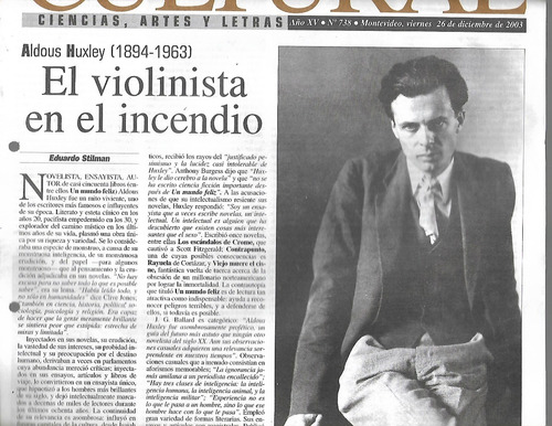 Aldous Huxley: El Violinista En El Incendio - E. Stilman