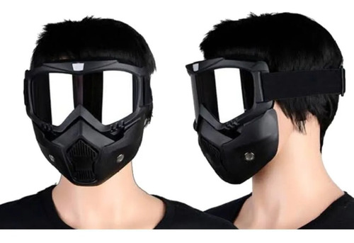 Googles Motocross Mascara Careta Tacticos Y De Proteccion Color de la lente Negro Color del armazón Blanco