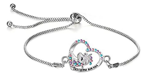 Sjx Set Unicornio Collar Dije Pulsera Aretes Y Anillo