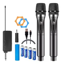 Comprar Microfone Sem Fio Profissional Dinâmico Duplo Uhf Led Com Receptor Recarregável Karaoke Dinamico Tippi