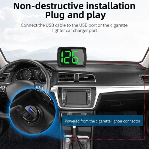 Display De Carro Digital Head Up Car Hud Velocímetro Gpsy