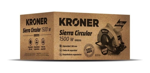 Imagen 5 de 10 de Sierra Circular Mano 1500w Kroner Profesional Disco 185 Mm