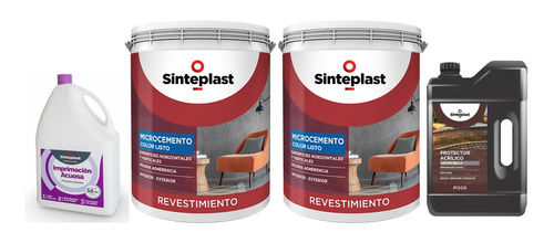 Kit Completo Recuplast Microcemento Alisado Sinteplast 20m2