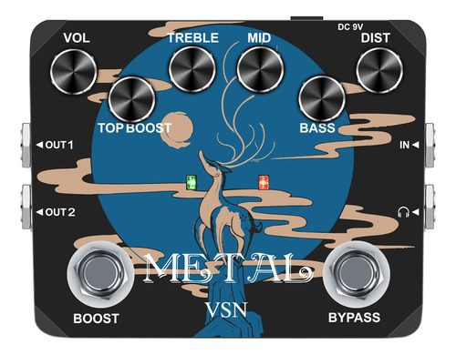 Vsn Pedal De Efecto De Guitarra De Distorsion Superior De Me