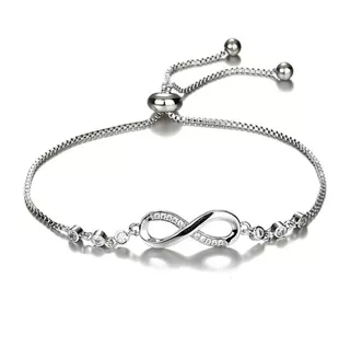 Dzhan Pulsera De Plata Para Mujer Con Micro Circonita