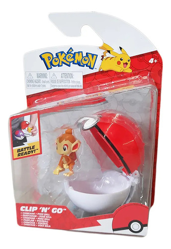 Figura Chimchar E Poke Ball Clip 'n' Go Pokemon Sunny 2606