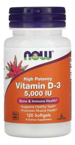 Vitamina D3 5000 Iu Now 120soft - Unidad a $491