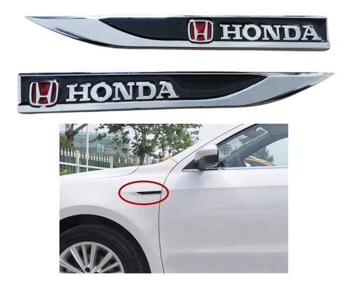 Par De Emblemas Salpicadera Universal Honda Civic Si Sir Crv