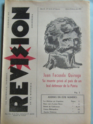Revista Nacionalista Revisión Nº 13/14 / 1965 Malvinas Rosas