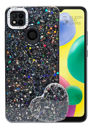 Carcasa Para Xiaomi Redmi 10a Glitter Incluye Pop Socket