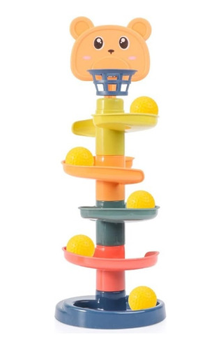 Juego Didáctico Torre Tobogán Y Pelotas Rodante Bebes Niños