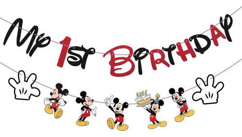 Banner De Mi Primer Cumpleaños, Mouse 1 Año De Edad Mouse Ba