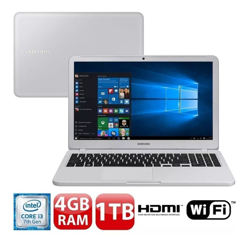 Notebook Samsung Branco Intel Core I3 7 Ger 4gb 1tb Promoção