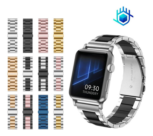 Imagen 8 de 10 de Correa Extensible Para Apple Watch Eslabon Premium + Mica