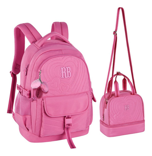 Kit Mochila E Lancheira Rebecca Bonbon Soft Coração Rb24582
