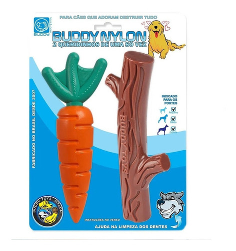  Buddy Toys Mordedores  Queridinhos Nylon - Cenoura E Graveto