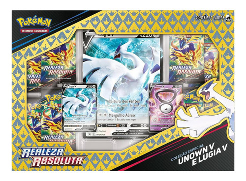 Cartas Pokémon Box Coleção Especial Lugia V e Unown V Copag
