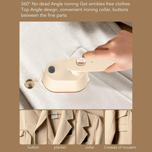 Plancha Portátil A Vapor Mini Plancha De Vapor Portátil Mano Beige