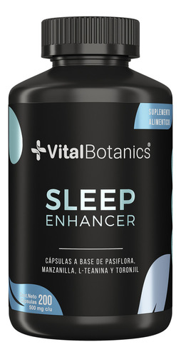 Vitalbotanics Toronjil, Gaba, L Teanina, Magnesio 200 Caps Sabor ENHCR_SLEEP_200