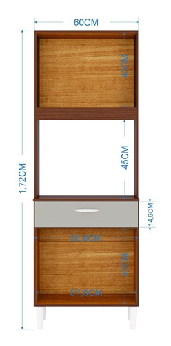Imagen 3 de 3 de Alacena Mueble Auxiliar Cocina 4 Puertas Kelly Capuchino