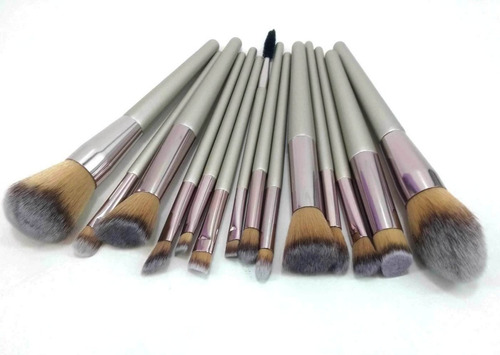 Imagen 2 de 10 de Set Profesional Maquillaje 14 Brochas Y Pinceles En Estuche