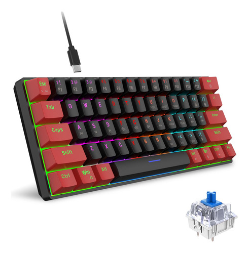 Teclado Para Juegos Mini Teclado 60% Teclado Para Juegos Rgb