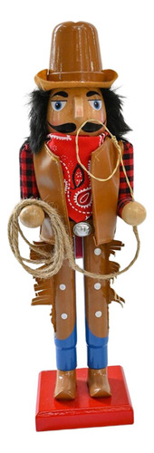 Cascanueces De Madera Decoración Navideña Mesa Vaquero