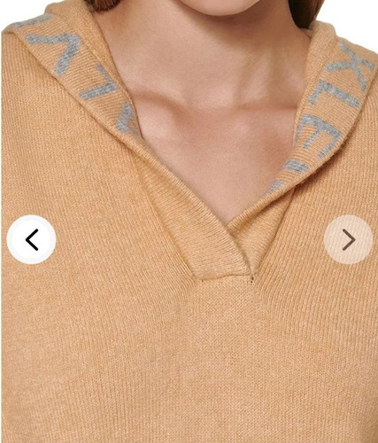 Sueter Calido Sweater Tunica Con Capucha Calvin Klein Mujer