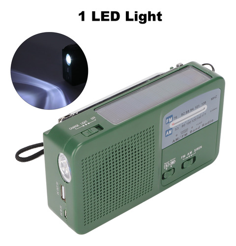 Linterna De Manivela Solar Radio 1led Linterna De Radio De