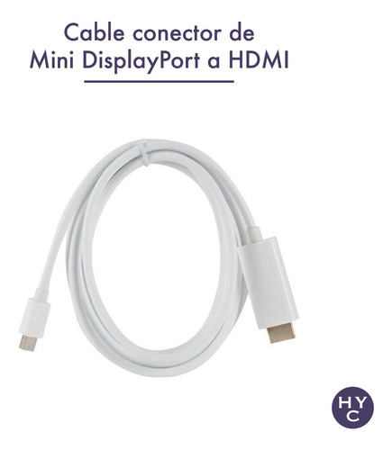 Imagen 2 de 10 de Cable Mini Displayport A Hdmi 180cms - Full Hd 1080p