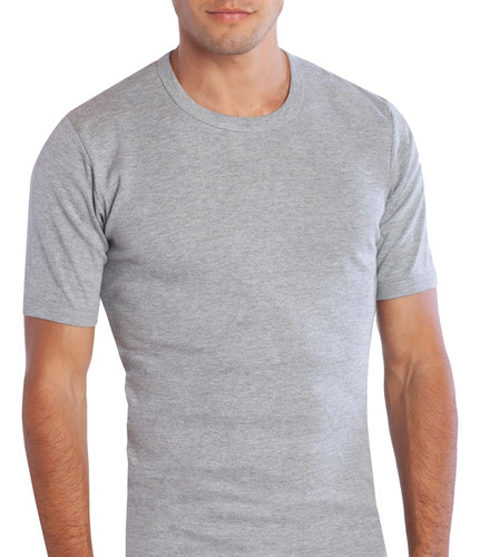 Camiseta Algodón Cuello Polo Gris