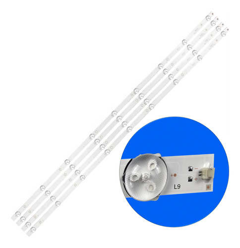 4 Tiras Con 9 Leds Ms-l1255 V7 Para Tv 50 Universal