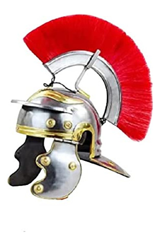 Arma Y Armadura - Roman Centurion Helmet With Red Plume Medi