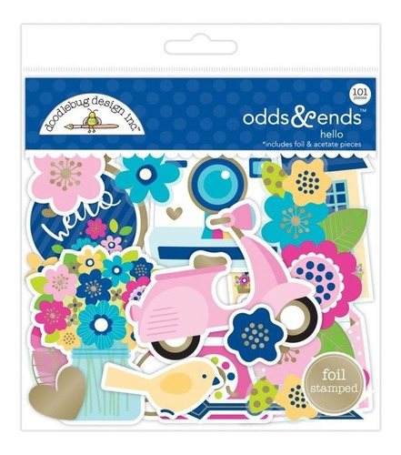 Figuras Doodlebug Db Scrapbook Odds & Ends Con Foil Hello 