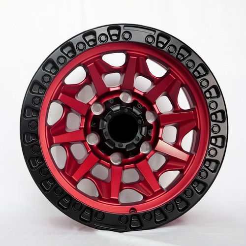 Rin Offroad 16 X 8 Rojo + Negro Mate 6h Manzana 139