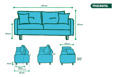 Sofá Cama Gabanna Makora Essentials De Lino