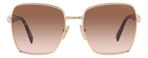 Prada Spr 64zs Zvn-0a6 Square Shape Pale Gold Brown Gradient (Usado)