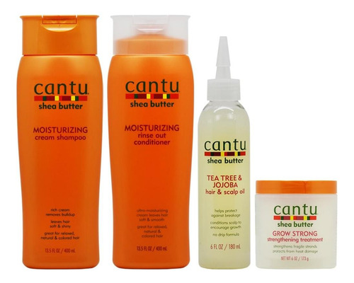 Shampoo Hidratante Cantu + Enxágue + Óleo Da Árvore Do Chá +