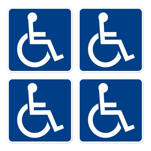 Señal De Acceso Para Discapacitados. Paquete De 4