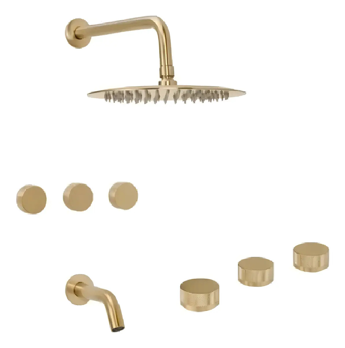 Combo Grifería Peirano Fabric Dorado Bidet + Ducha Embutir
