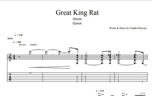 Queen 1 * Partituras Tablaura Acordes De Guitarra