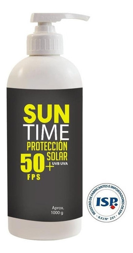 Bloqueador Protector Solar Suntime Fps 50+ Botella 1 Litro