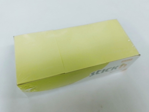Notas Adhesivas Stick 38 X 51 Mm 100 Hojas X 12 Unidades. Color Amarillo