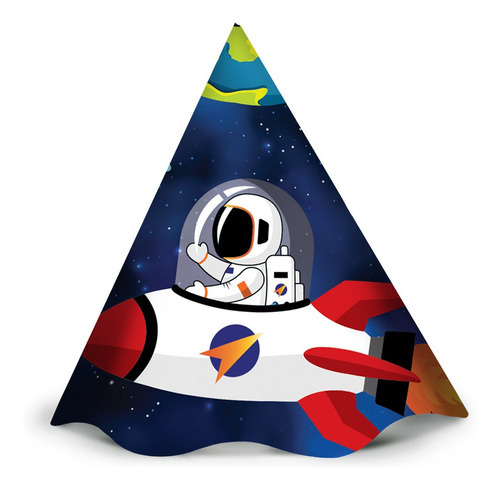 12 Chapéu de Aniversário Festa Astronauta Espacial Regina
