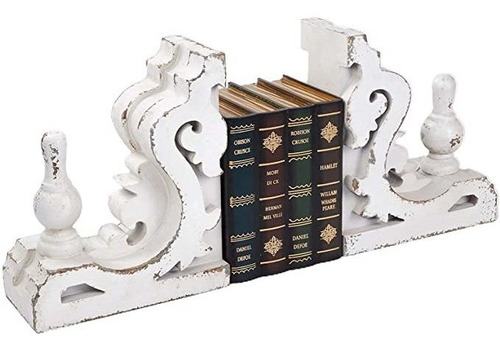 Distressed White Sujetalibros Corbel Wall Shelf, Vintage De