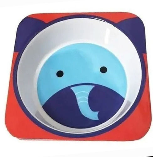 Imagen 2 de 6 de Plato Bowl Bebe Infantil Cuadrado Melamina Primeras Comidas
