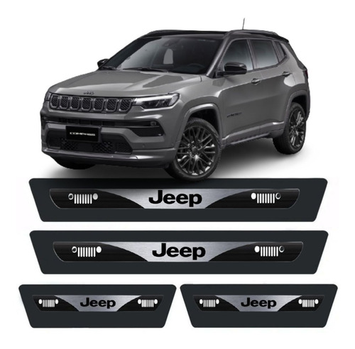 Soleira Protetor Porta Resinada Blackout Jeep Compass 2022